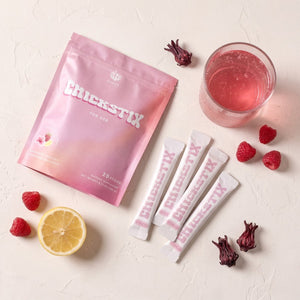 CHICKSTIX pouch with stick packs, raspberries and lemon